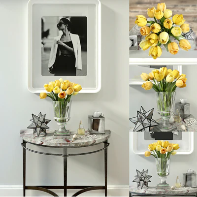 Decorative set with yellow tulips — Ver 1
