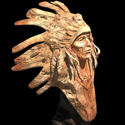 Sculpture Native American Indian — Ver 2