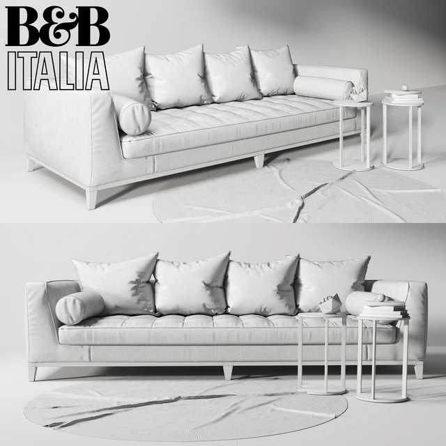 Диван B&B Italia  Lutteria с подушками — Скачать
