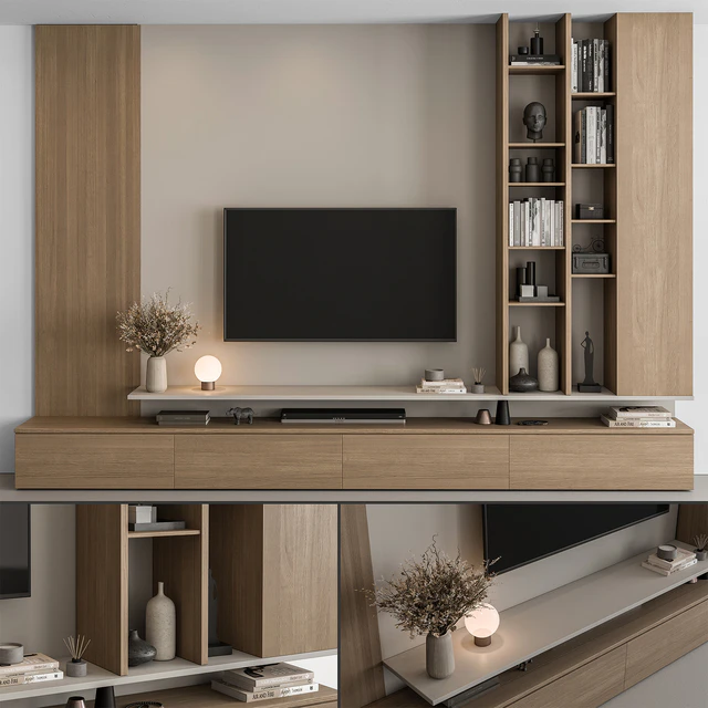 TV Wall Wooden - Set 107 — Скачать