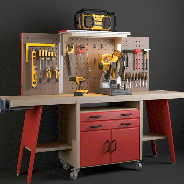 Workbench with tools DeWalt. — Descargar