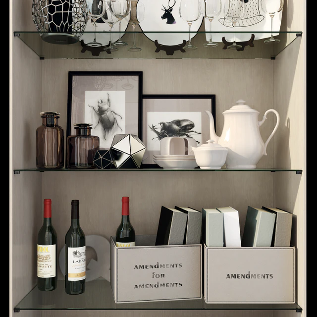 Swing cabinet with glass / showcase Everett. Cabinet showcase by Rowico — Descargar
