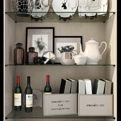 Swing cabinet with glass / showcase Everett. Cabinet showcase by Rowico — Ver 2