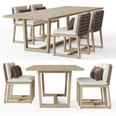 RH BELIZE TEAK RECTANGULAR DINING TABLE — Вид 3