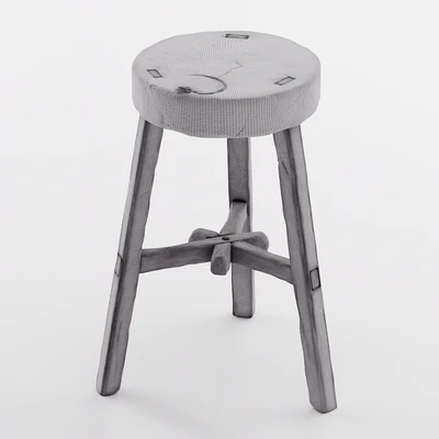 Vintage wooden stool — Ver 3