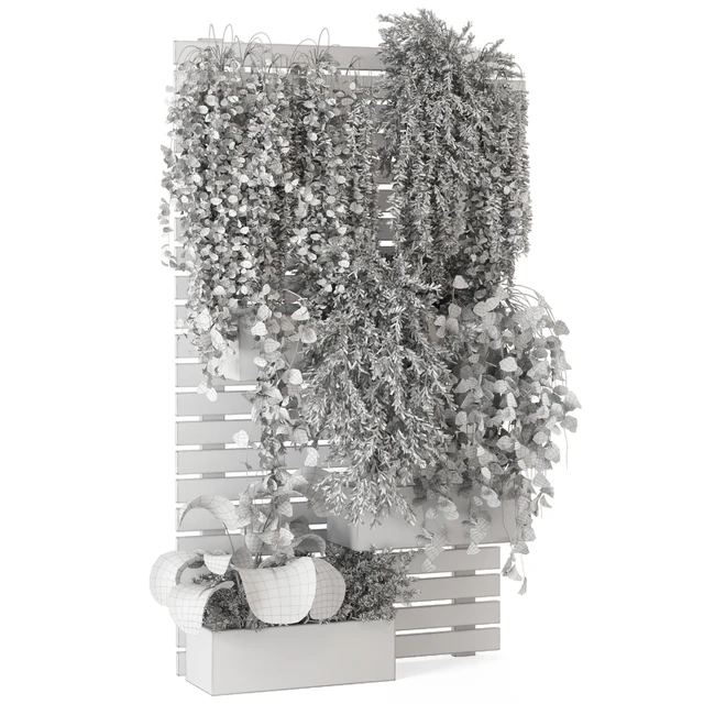 Outdoor Plants Pallet vertical planter  Pots - Set 686 — Скачать