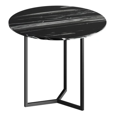 Angelo Side table in marble and Black Metal Coffee table coffee table — Ver 1
