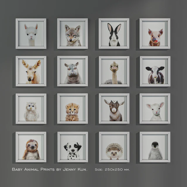 Baby Animal Prints by Jenny Kun. Size: 250x250mm. — Descargar