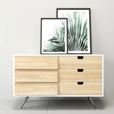 Sideboard in solid board oak with decor — Вид 1