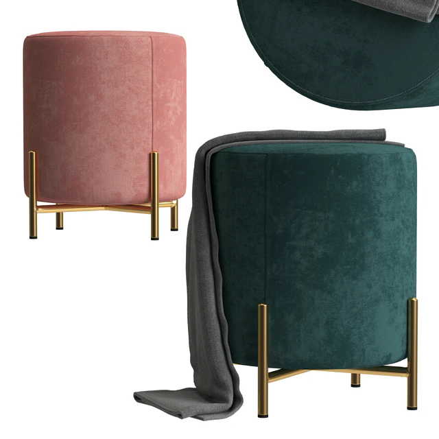 Rice pouffe with plaid — Descargar