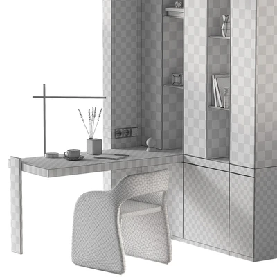 Workplace 2. Minimal home office furniture. Modular set. — Вид 4