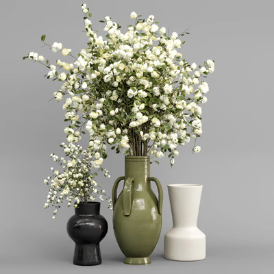 Plants Bouquet Collection In Concrete Pots - Set 948 — Ver 3