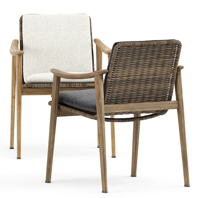 Fynn Outdoor chair and Fynn Dining Outdoor table by Minotti — Скачать