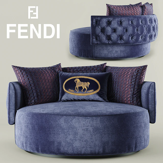 Armchair Fendi Casa Efea Capitonne — Descargar