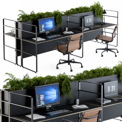 Office Black and Plants- loft style — Ver 1