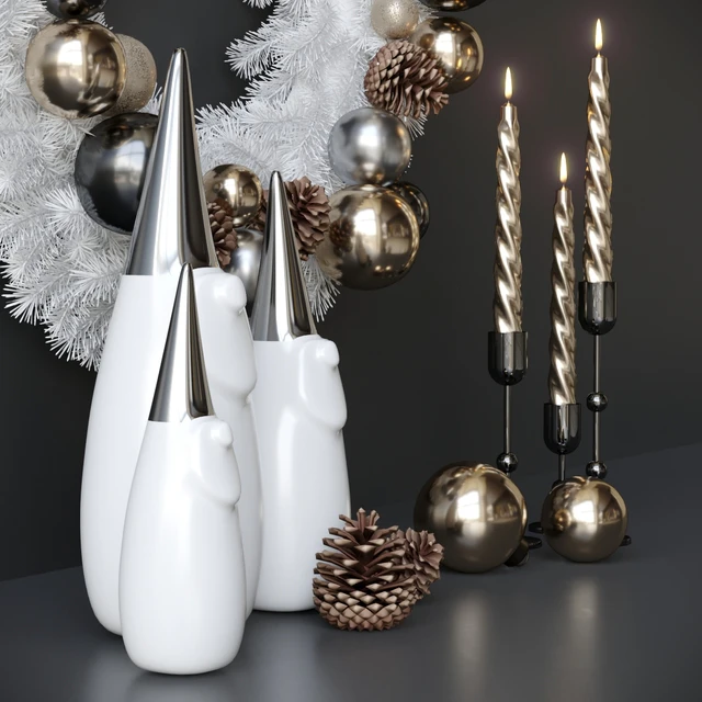 Christmas decor with candles and wreath — Descargar