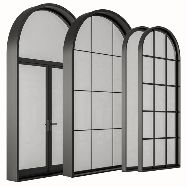 Black Modern Arched Window - Windows Set 07 — Descargar