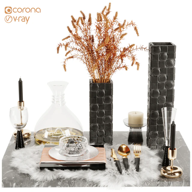 Luxury Fur Place Mat Dinner Table — Скачать