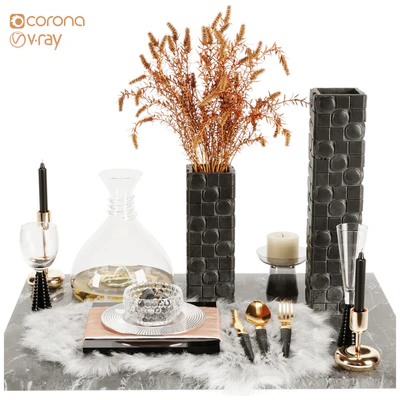 Luxury Fur Place Mat Dinner Table — Вид 3