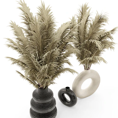 Collection Dry Bouquet Plants Pots - Set 1876 — Ver 3