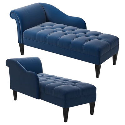 Harrison Tufted Chaise Lounge Midnight Blue — Ver 1