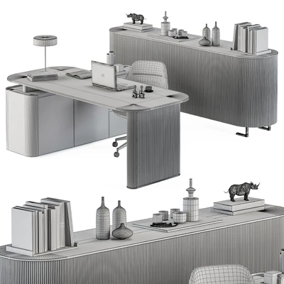 Boss Desk Black and Gray - Office Furniture 236 — Ver 3