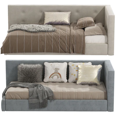 Cushy Upholstered Platform Corner Bed 2 — Ver 4