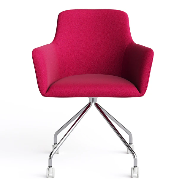Office chair City by Quadrifoglio, fabric on metal legs with casters — Descargar