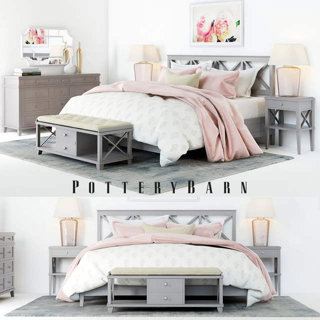 Pottery Barn Clara Lattice Bed set 1 — Скачать