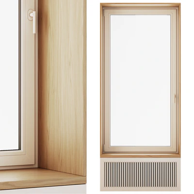 Plastic window with wooden slope — Ver 2