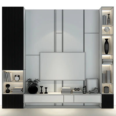 TV wall set 285 — Ver 2