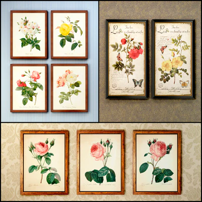 The picture in the frame: 19 pcs (collection 59) Flowers — Ver 1