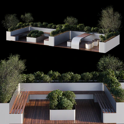 Parklet - recreation area in the park and urban environment — Ver 2