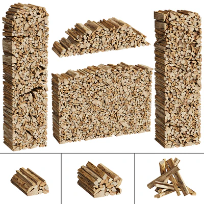 038 Firewood Logs 01 Packed Stacks 00 — Вид 3