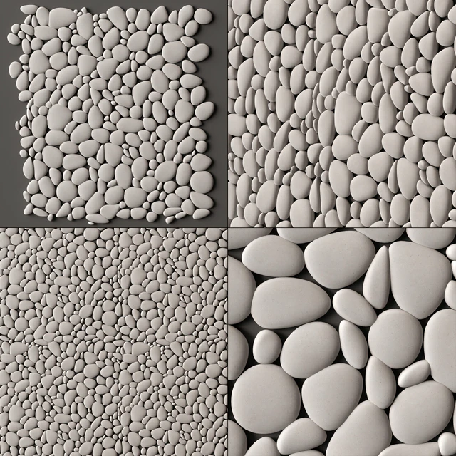 Pebble  oval big panel tile  n1 / Панель из овальной галки плитка №1 — Скачать