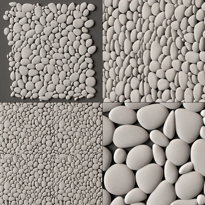 Pebble  oval big panel tile  n1 / Панель из овальной галки плитка №1 — Вид 3