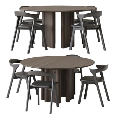 Roller Max Dining Table and OAK BOK Chair — Ver 1