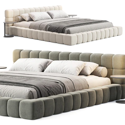 Aurora Technical Fabric Contemporary Bed Frame Queen Size — Ver 3