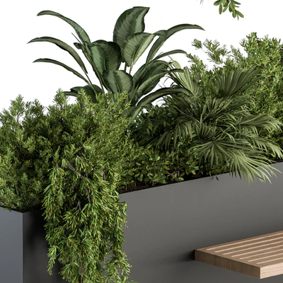 Urban Furniture / Plant Box with Bench - Set 28 — Ver 4