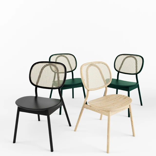 Cane Chair & Arch table-Y base — Скачать