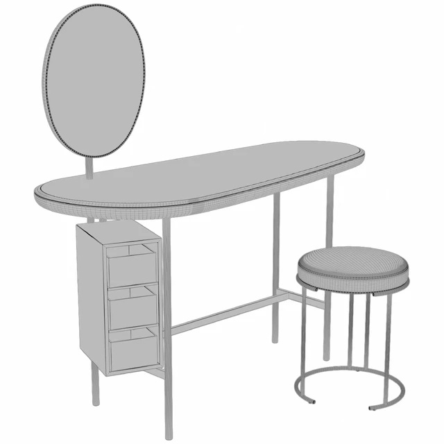 Туалетный столик и табурет Living Divani Pebble+Nina — Скачать