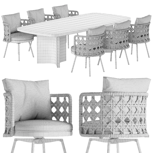 Minotti Tor II Nest chair Marvin table set — Descargar