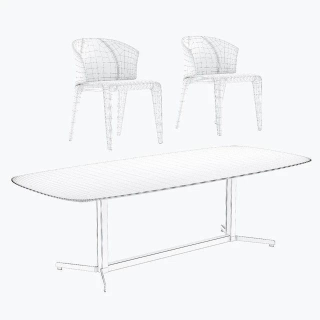 Dining set natuzzi atta chair C016 campus table T188 — Скачать