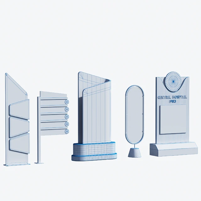 3d model of hospital information board for exterior — Скачать