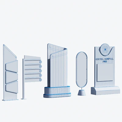 3d model of hospital information board for exterior — Вид 4