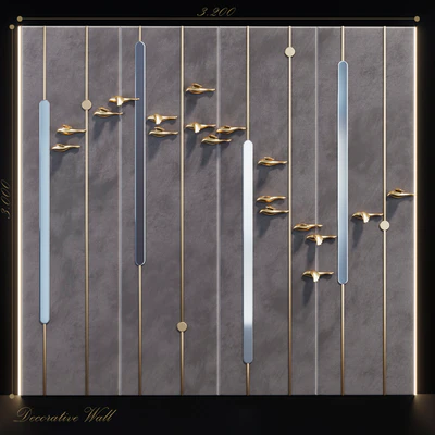 Decorative panel Birds Gold 9 — Ver 1