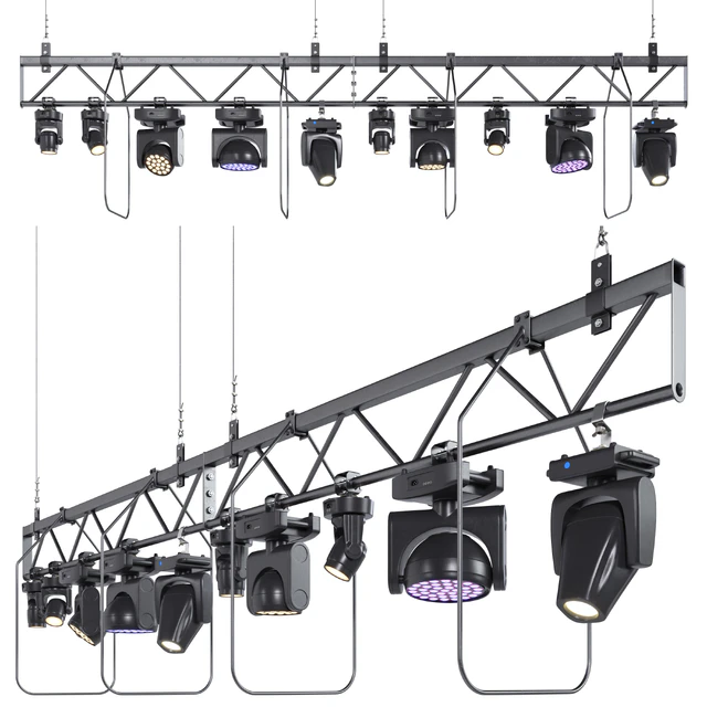 Soffit theater farm with lighting equipment — Download