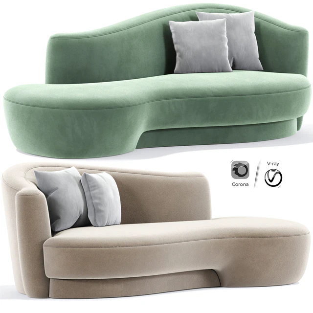 Mid-Century Modern Sculptural Curved Sofa By Weiman — Descargar