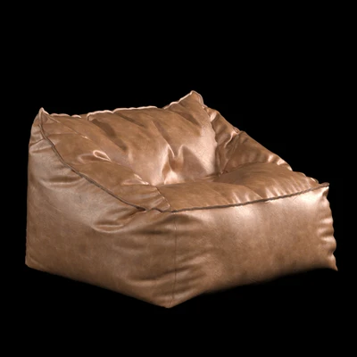 Bean bag chair Vegan Leather Caramel Modern Lounger — Ver 2