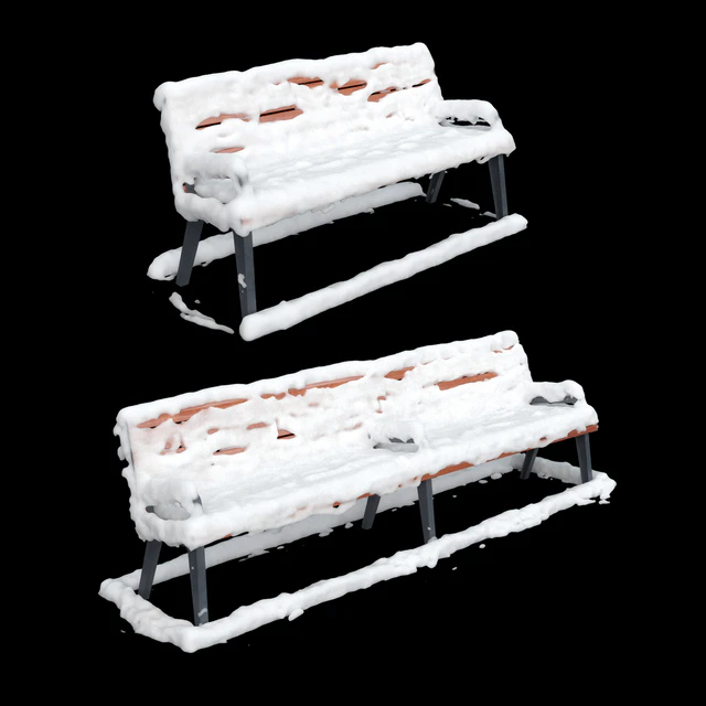 Benches Paris Adanat under the snow — Descargar